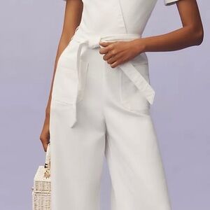 Maeve denim wrap jumpsuit white 16tall